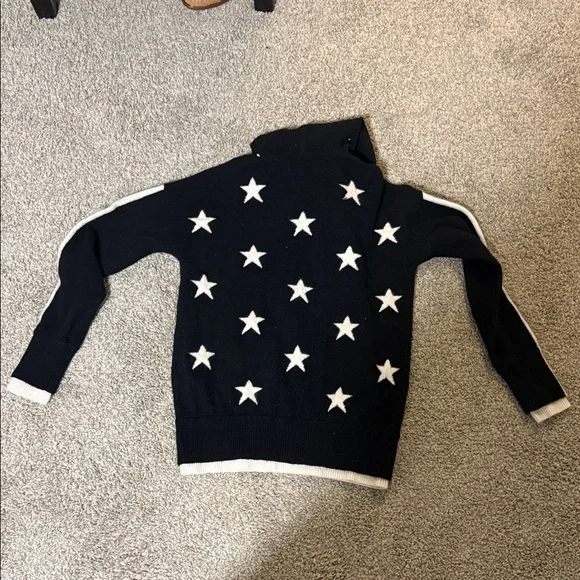 Threads of Privilege 100% Cashmere Black Star Hoodie Sweater EUC - Picture 4 of 4